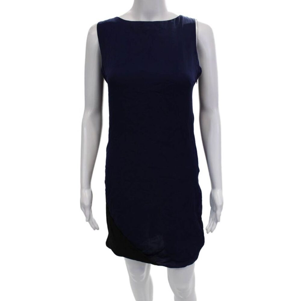 Halston Heritage Women Sheath Dress Black Sleeveless Zip Size 6